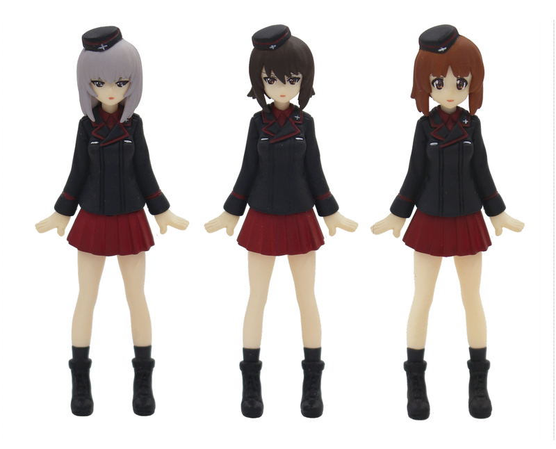 Girls und Panzer der Film 1/35 Image Scale Pre-Painted Figure: Kuromorimine Girls High School Figure Set image 1