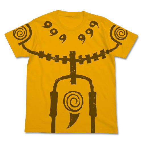 Naruto Shippuden - Nine Tails Chakra Mode T-shirt Gold (M Size) image 1