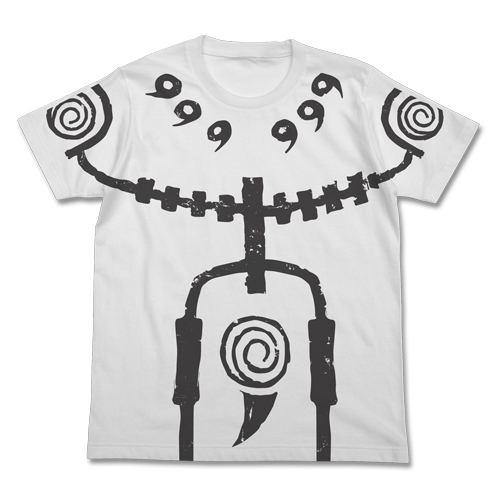 Naruto Shippuden - Nine Tails Chakra Mode T-shirt White (S Size) image 1
