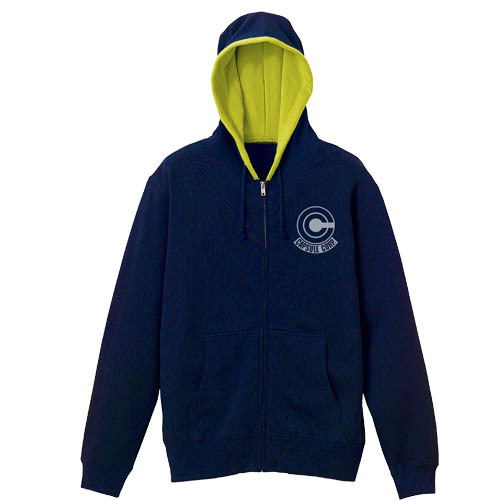 Dragon Ball Z - Capsule Corp. Zippered Hoodie Navy x Blazing Yellow (M Size) image 1