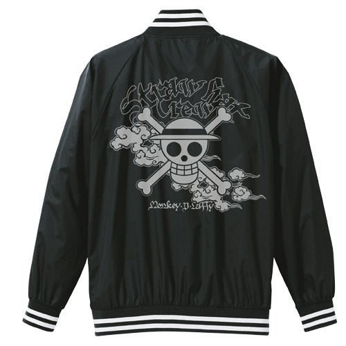 One Piece - Straw Hat Crew Nylon Jacket Black x White (L Size) image 2