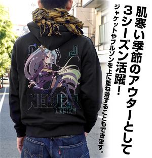 No Game No Life - Shiro Full Color Zippered Hoodie Black (L Size)