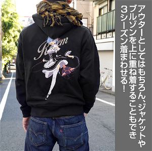 Re:Zero Starting Life In Another World - Rem Embroidery Zippered Hoodie Black (L Size) [Limited Edition]
