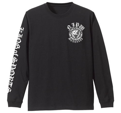 New Japan Pro-Wrestling - Lion Mark Long Sleeve T-shirt Old English Ver. Black (L Size) image 1
