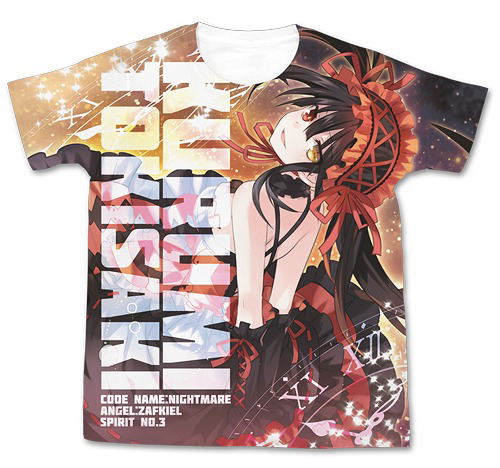 Date A Live Original Ver. - Kurumi Tokisaki Full Graphic T-shirt White (L Size) image 1