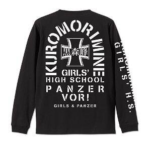 Girls Und Panzer Der Film - Kuromorimine Girls High School Sleeve Rib Long Sleeve T-shirt Black (XL Size)