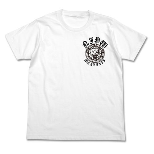 New Japan Pro-Wrestling - Lion Mark T-shirt Old English Ver. White (XL Size) image 1