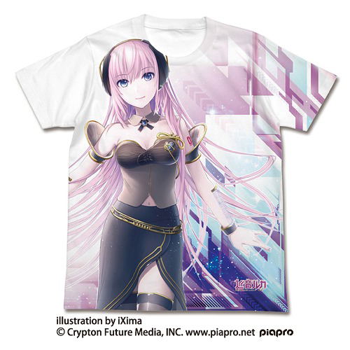 Megurine Luka V4X Full Graphic T-shirt White (S Size) image 1