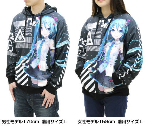 Hatsune Miku V4X - Full Graphic Light Hoodie (XL Size) image 2