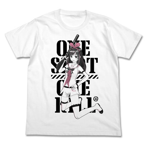 Kizuna Ai - One Shot One Kill T-shirt White (S Size) image 1