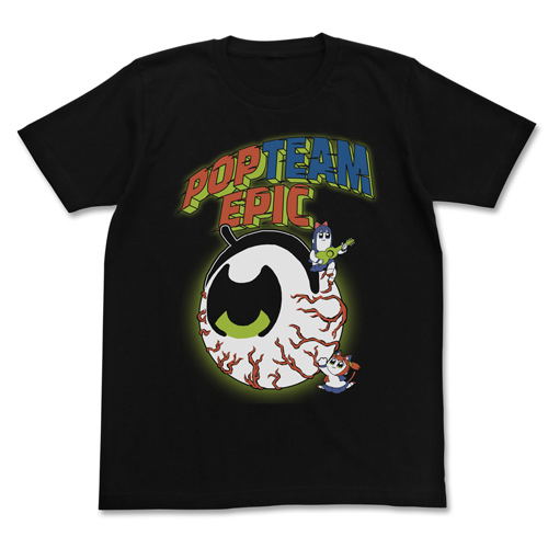 Pop Team Epic - Eyeball T-shirt Black (L Size) image 1