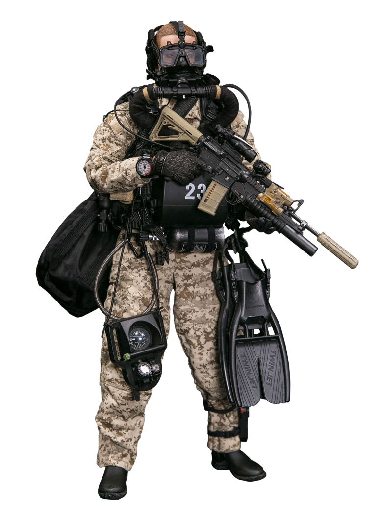 Damtoys 1/6 Scale Figure: Marine Force Recon Combat Diver Desert Marpat Ver. image 1