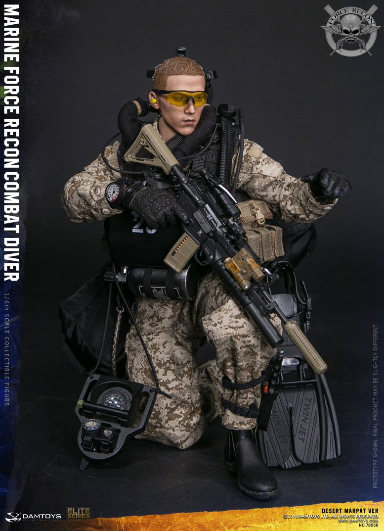 Damtoys 1/6 Scale Figure: Marine Force Recon Combat Diver Desert Marpat Ver. image 13