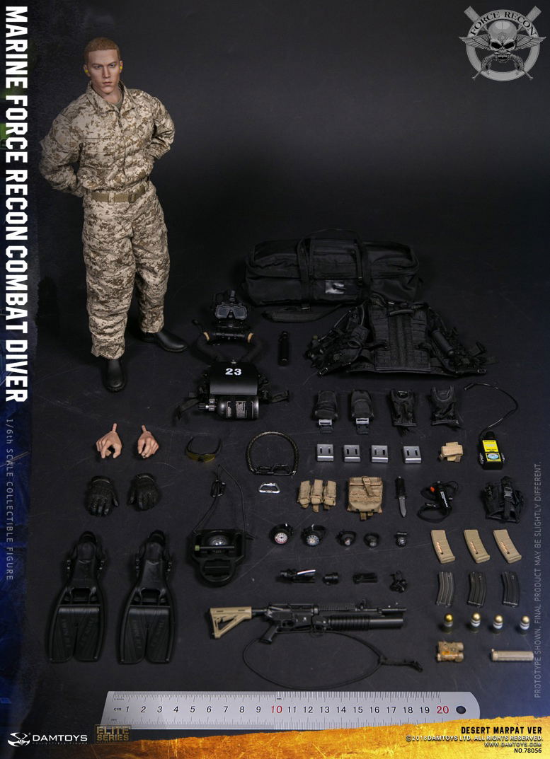 Damtoys 1/6 Scale Figure: Marine Force Recon Combat Diver Desert Marpat Ver. image 2