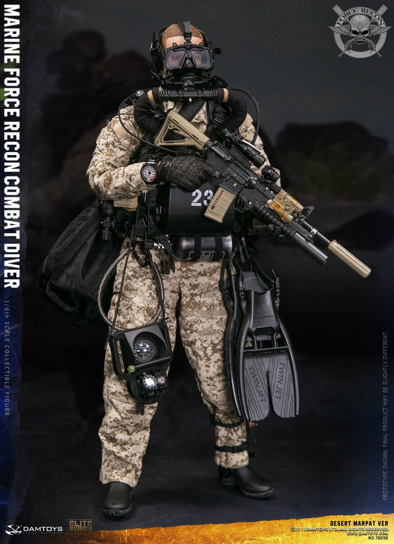 Damtoys 1/6 Scale Figure: Marine Force Recon Combat Diver Desert Marpat Ver. image 3