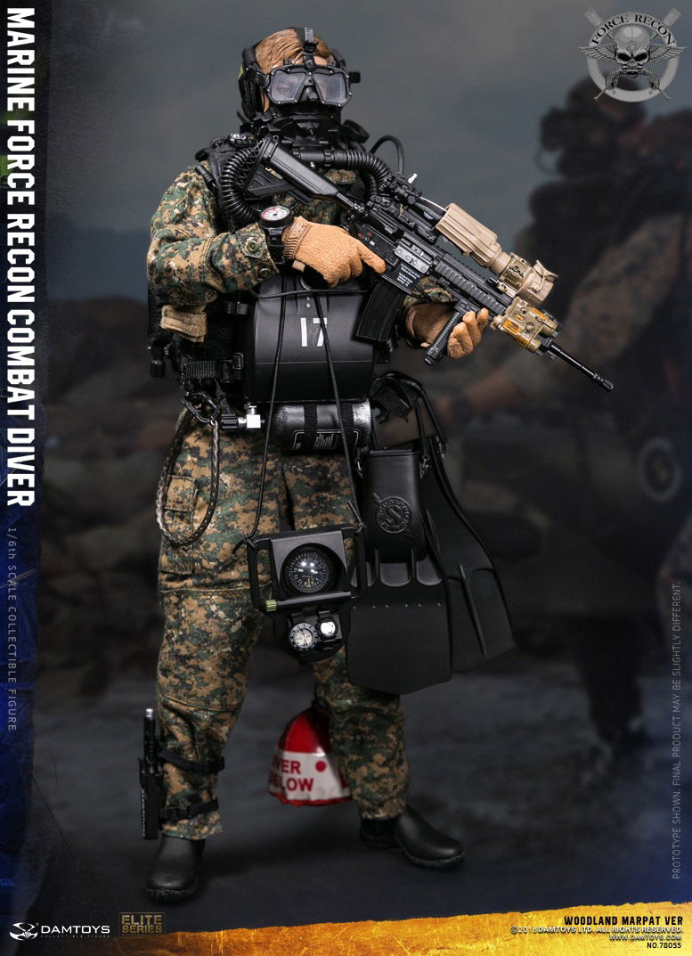 Damtoys 1/6 Scale Figure: Marine Force Recon Combat Diver Woodland Marpat Ver. image 2