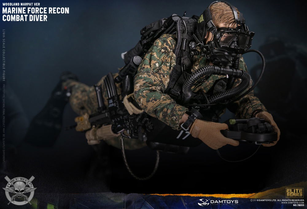 USMC フィギュア Damtoys 1/6 Scale Figure: Marine Force Recon Combat Diver Woodland