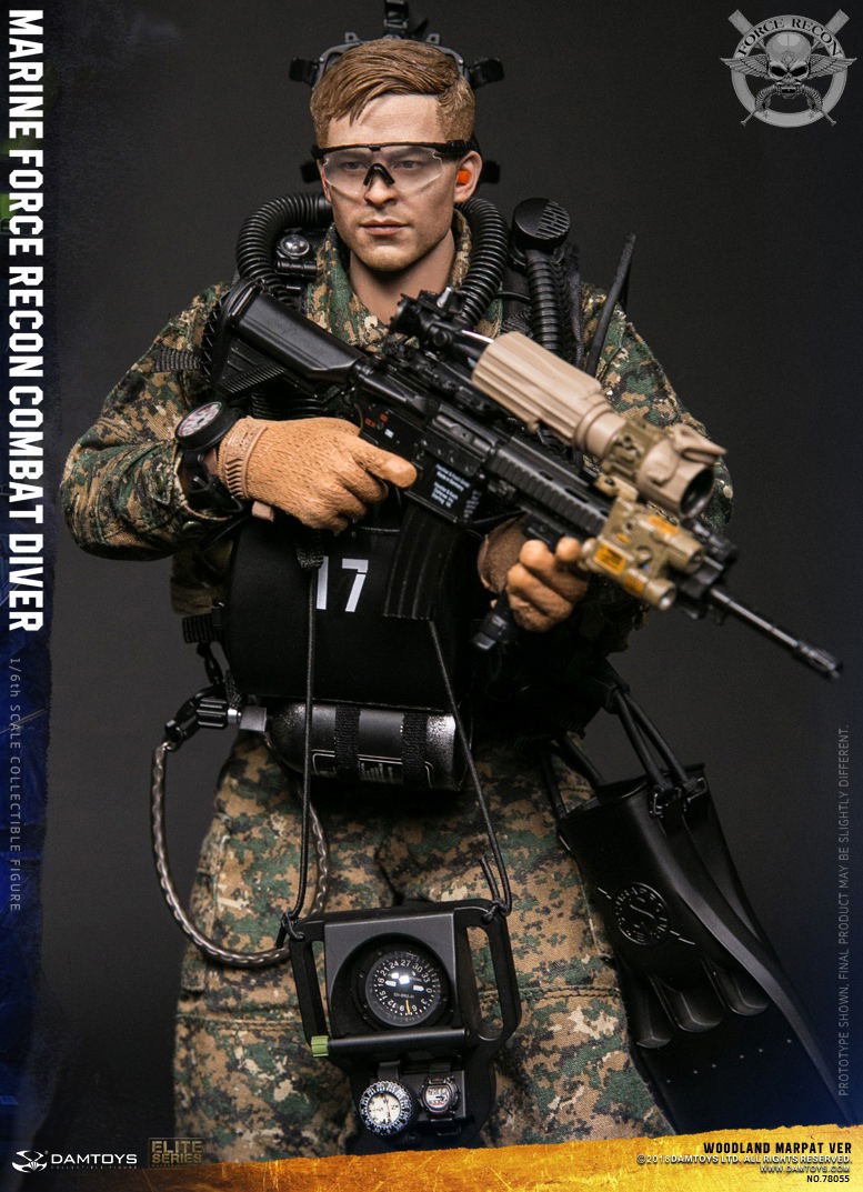 Damtoys 1/6 Scale Figure: Marine Force Recon Combat Diver Woodland