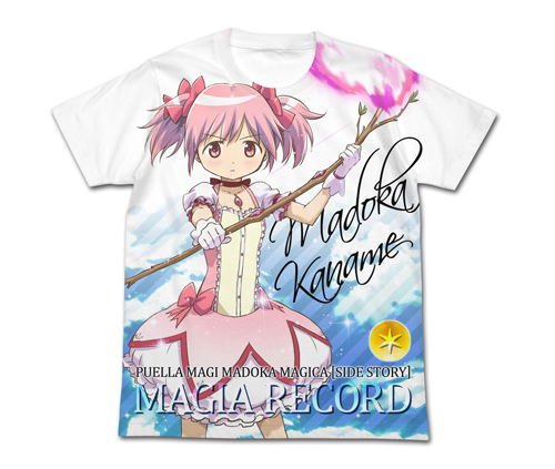 Puella Magi Madoka Magica Side Story Magia Record - Magia Record Madoka Kaname Full Graphic T-shirt White (M Size) image 1