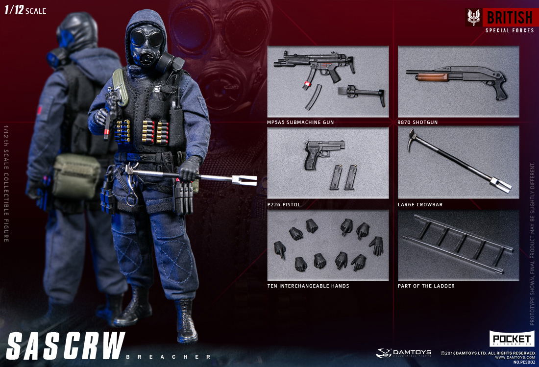 Damtoys 1/12 Scale Figure: Pocket Elite Series SAS CRW Breacher
