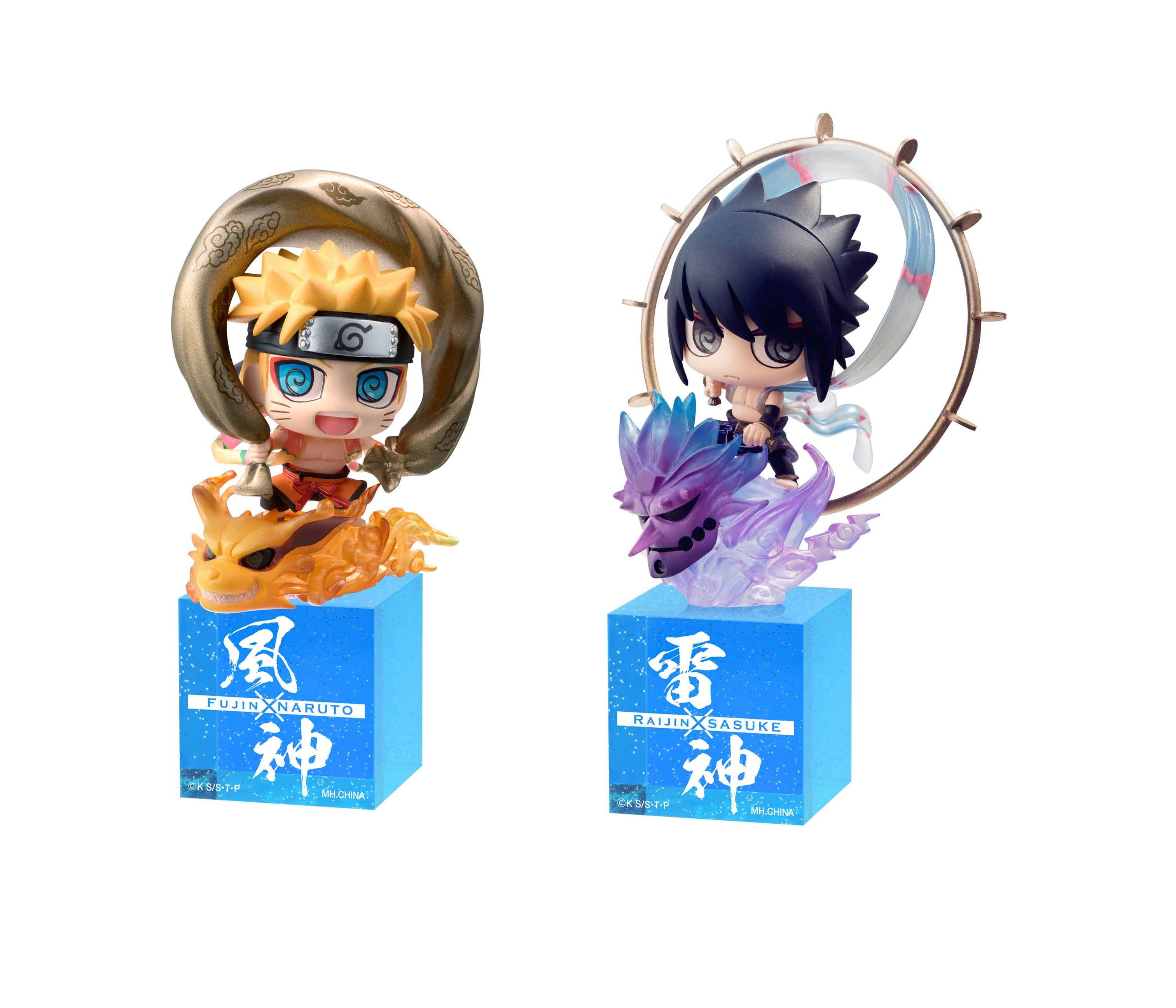 Petit Chara Land Naruto Shippuden Fuujin Uzumaki Naruto \u0026 Raijin Uchiha  Sasuke Set, image size:3025x2593