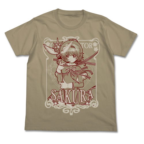 Cardcaptor Sakura: Clear Card - Hen Sakura T-shirt Sand Khaki (M Size) image 1