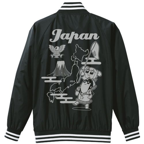 Pop Team Epic - Sukajan-style Nylon Jacket Black x White (M Size) image 2