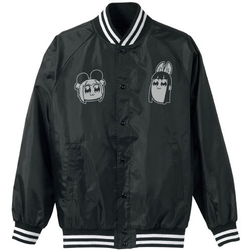 Pop Team Epic - Sukajan-style Nylon Jacket Black x White (S Size) image 1