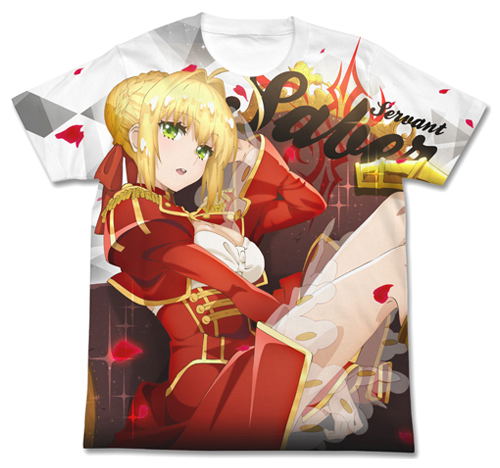 Fate/Extra Last Encore - Saber Full Graphic T-shirt White (L Size