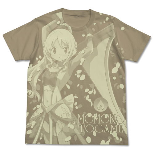 Puella Magi Madoka Magica Side Story Magia Record - Momoko Togame All Print T-shirt Sand Khaki (L Size) image 1