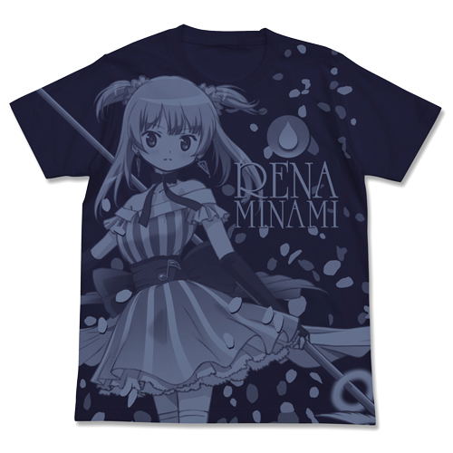 Puella Magi Madoka Magica Side Story Magia Record - Rena Minami All Print T-shirt Navy (L Size) image 1