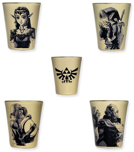 The Legend Of Zelda 4-Pack Golden Shot Glass Set image 1