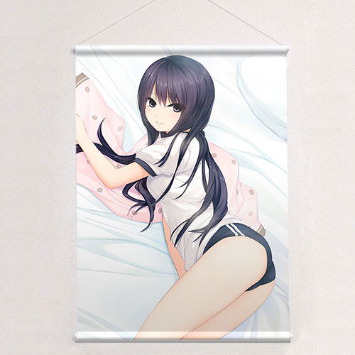 Coffee Kizoku Original Illustration B2 Wall Scroll: Shiramine Rika / Athletic Wear image 1