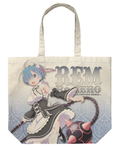 Re:Zero - Starting Life In Another World - Rem And Morning Star Full Graphic Large Tote Bag Natural thumbnail 1