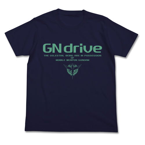 Mobile Suit Gundam 00 - GN Drive T-shirt Navy (S Size) image 1