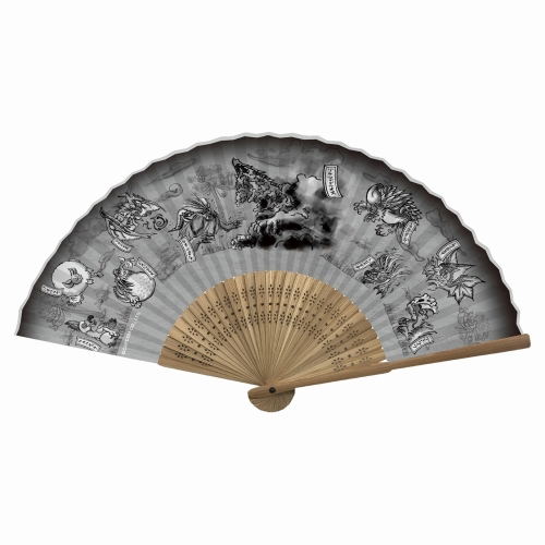 Monster Hunter: World Japanese Pattern Folding Fan Black image 1