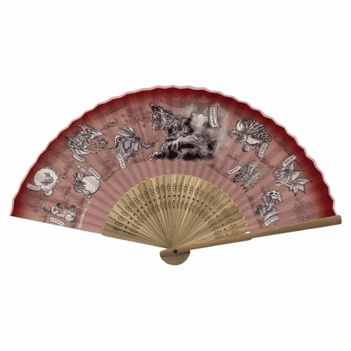 Monster Hunter: World Japanese Pattern Folding Fan Red image 1