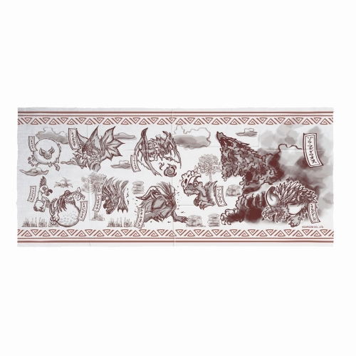 Monster Hunter: World Japanese Pattern Hand Towel Red image 1