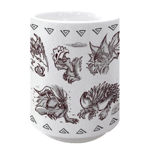 Monster Hunter: World Japanese Pattern Japanese Tea Cup Black image 1