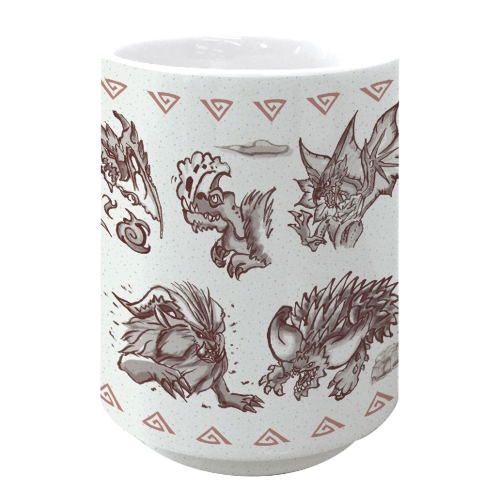 Monster Hunter: World Japanese Pattern Japanese Tea Cup Red image 1