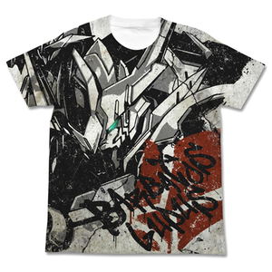 Mobile Suit Gundam Iron-Blooded Orphans Gundam Barbatos Lupus Full Graphic T-shirt White (XL Size)_