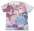 Re:Zero Starting Life In Another World - Ram & Rem Full Graphic T-shirt White (S Size) thumbnail 1