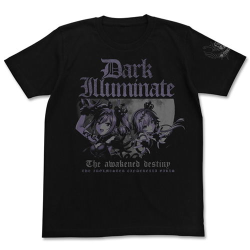 The Idolm@ster Cinderella Girls - Dark Illuminate T-shirt Ranko & Asuka Ver. Black (M Size) image 1