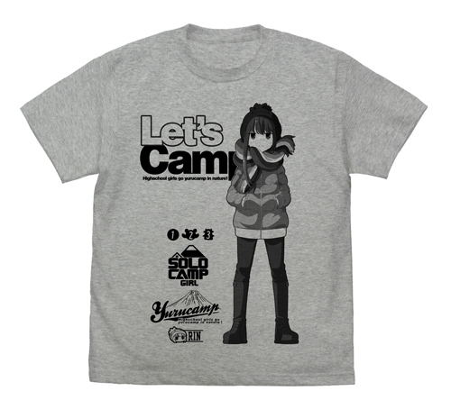 Yurucamp - Rin Shima T-shirt Mix Gray (XL Size) image 1