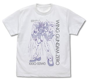 Mobile Suit Gundam Wing Endless Waltz - Wing Gundam Zero EW T-shirt White (S Size)_