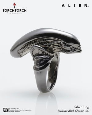 Alien - Big Chap Silver Ring Exclusive Black Chrome Ver. (M Size)_