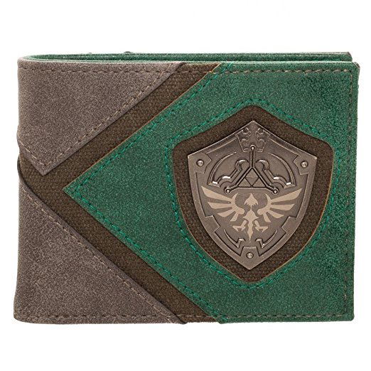 Nintendo Legend Of Zelda Silver Metal Badge Bi-Fold Wallet image 1