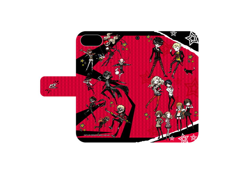 Persona 5 01 Group Book Type Smartphone Case Graff Art Design (iPhone 6/6S/7/8) image 1