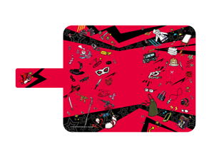 Persona 5 02 Pattern Design Book Type Multi Smartphone Case Graff Art Design_