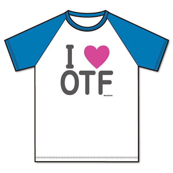 Dragon Pilot: Hisone And Masotan - I Love OTF T-shirt White x Blue (XL Size) image 1